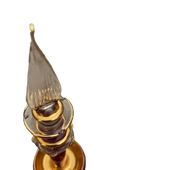 Hand Blown & Decorated Gold Gilt Egyptian Glass Perfume Bottle - Picture 13 of 15